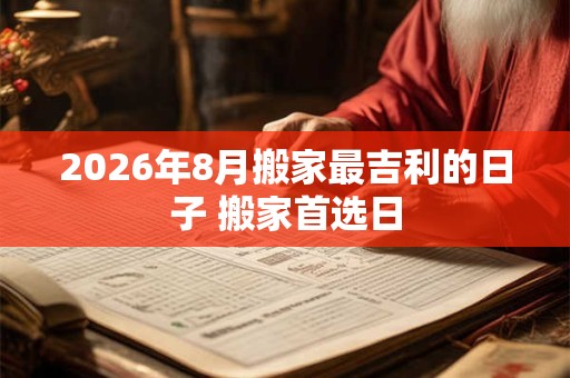 2026年8月搬家最吉利的日子 搬家首选日
