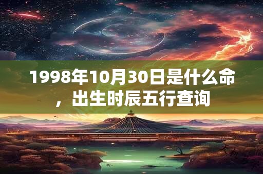 1998年10月30日是什么命，出生时辰五行查询