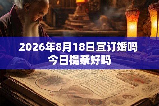 2026年8月18日宜订婚吗 今日提亲好吗