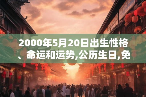 2000年5月20日出生性格、命运和运势,公历生日,免费算命 2000年5月20日出生性格、命运和运势,公历生日,免费算命
