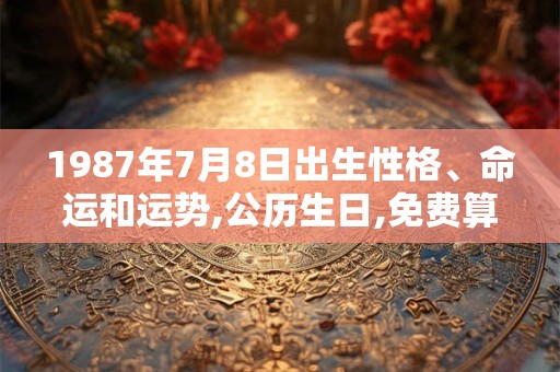 1987年7月8日出生性格、命运和运势,公历生日,免费算命