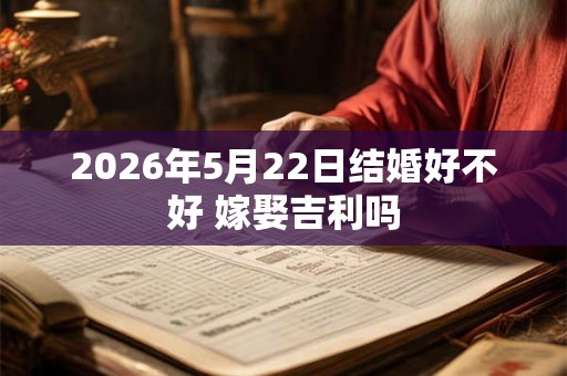 2026年5月22日结婚好不好 嫁娶吉利吗