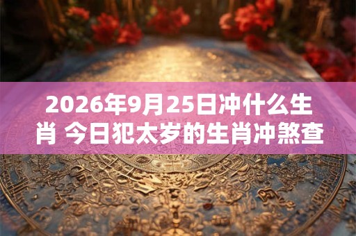 2026年9月25日冲什么生肖 今日犯太岁的生肖冲煞查询：