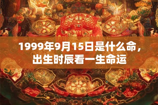 1999年9月15日是什么命，出生时辰看一生命运