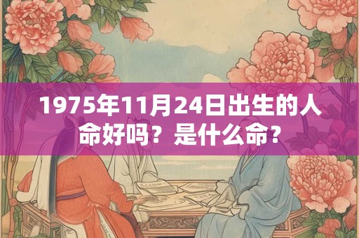 1975年11月24日出生的人命好吗？是什么命？