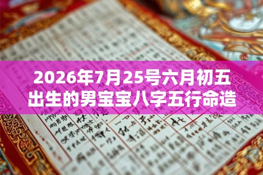 2026年7月25号六月初五出生的男宝宝八字五行命造简批