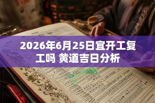 2026年6月25日宜开工复工吗 黄道吉日分析