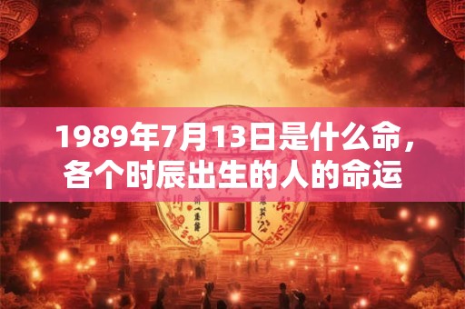1989年7月13日是什么命，各个时辰出生的人的命运