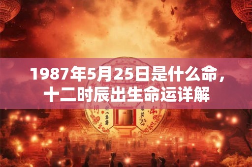 1987年5月25日是什么命，十二时辰出生命运详解