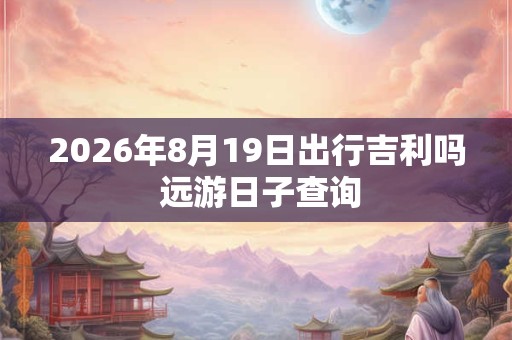 2026年8月19日出行吉利吗 远游日子查询