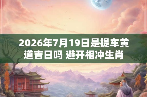 2026年7月19日是提车黄道吉日吗 避开相冲生肖 2026年7月19日是提车黄道吉日吗 避开相冲生肖