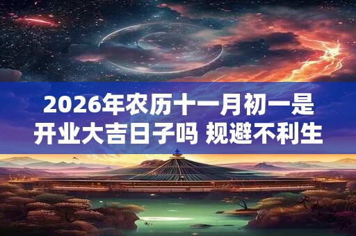 2026年农历十一月初一是开业大吉日子吗 规避不利生肖 2026年农历十一月初一是开业大吉日子吗 规避不利生肖
