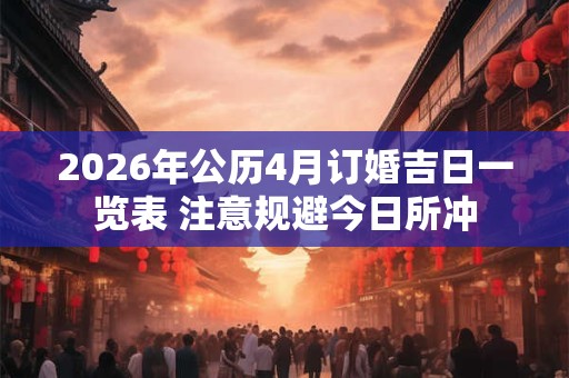 2026年公历4月订婚吉日一览表 注意规避今日所冲