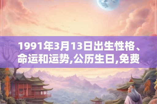 1991年3月13日出生性格、命运和运势,公历生日,免费算命