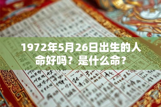 1972年5月26日出生的人命好吗？是什么命？