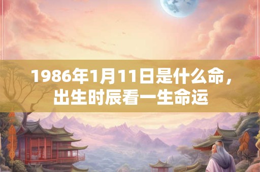 1986年1月11日是什么命,出生时辰看一生命运 1986年1月11日是什么命,出生时辰看一生命运