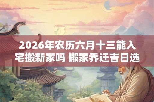 2026年农历六月十三能入宅搬新家吗 搬家乔迁吉日选择
