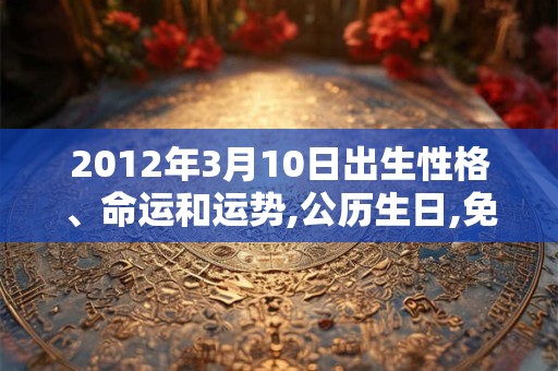 2012年3月10日出生性格、命运和运势,公历生日,免费算命