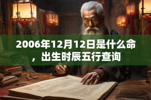 2006年12月12日是什么命,出生时辰五行查询 2006年12月12日是什么命,出生时辰五行查询
