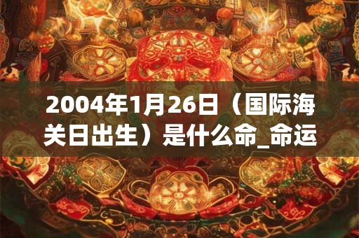 2004年1月26日(国际海关日出生)是什么命_命运如何 2004年1月26日(国际海关日出生)是什么命_命运如何