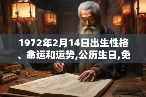 1972年2月14日出生性格、命运和运势,公历生日,免费算命 1972年2月14日出生性格、命运和运势,公历生日,免费算命