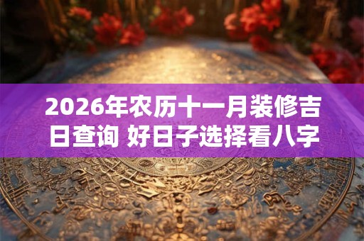 2026年农历十一月装修吉日查询 好日子选择看八字
