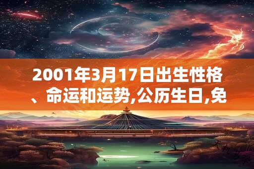 2001年3月17日出生性格、命运和运势,公历生日,免费算命 2001年3月17日出生性格、命运和运势,公历生日,免费算命