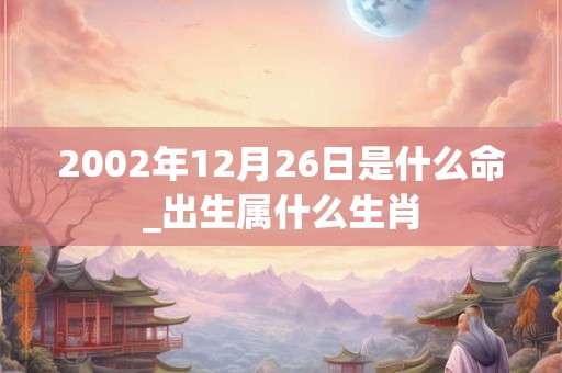 2002年12月26日是什么命_出生属什么生肖 2002年12月26日是什么命_出生属什么生肖