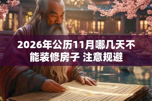 2026年公历11月哪几天不能装修房子 注意规避 2026年公历11月哪几天不能装修房子 注意规避