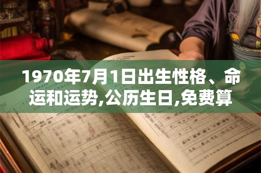 1970年7月1日出生性格、命运和运势,公历生日,免费算命