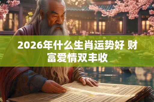 2026年什么生肖运势好 财富爱情双丰收