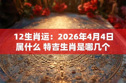 12生肖运：2026年4月4日属什么 特吉生肖是哪几个