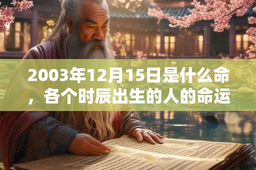 2003年12月15日是什么命，各个时辰出生的人的命运