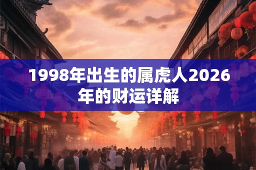 1998年出生的属虎人2026年的财运详解