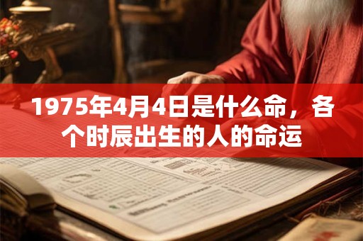 1975年4月4日是什么命,各个时辰出生的人的命运 1975年4月4日是什么命,各个时辰出生的人的命运