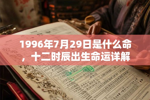 1996年7月29日是什么命，十二时辰出生命运详解