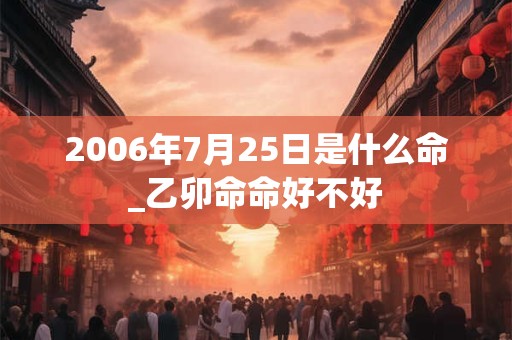 2006年7月25日是什么命_乙卯命命好不好