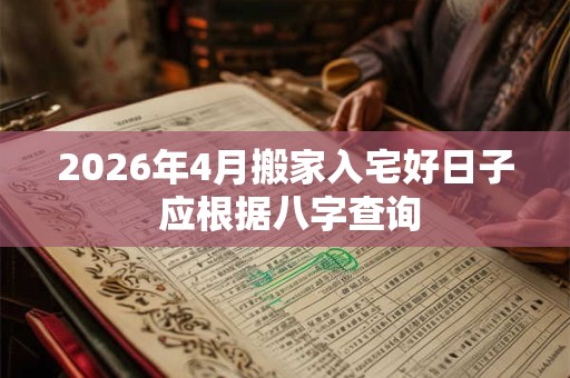 2026年4月搬家入宅好日子 应根据八字查询