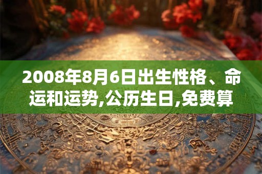 2008年8月6日出生性格、命运和运势,公历生日,免费算命