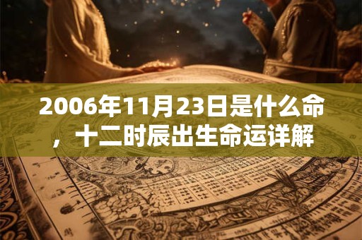 2006年11月23日是什么命,十二时辰出生命运详解 2006年11月23日是什么命,十二时辰出生命运详解