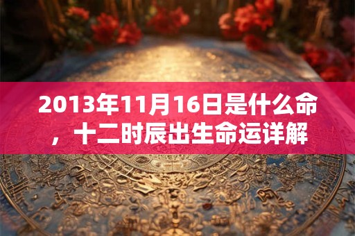 2013年11月16日是什么命,十二时辰出生命运详解 2013年11月16日是什么命,十二时辰出生命运详解