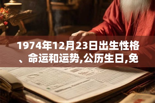1974年12月23日出生性格、命运和运势,公历生日,免费算命