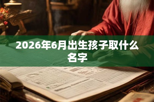 2026年6月出生孩子取什么名字 2026年6月出生孩子取什么名字