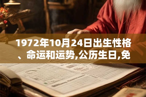 1972年10月24日出生性格、命运和运势,公历生日,免费算命