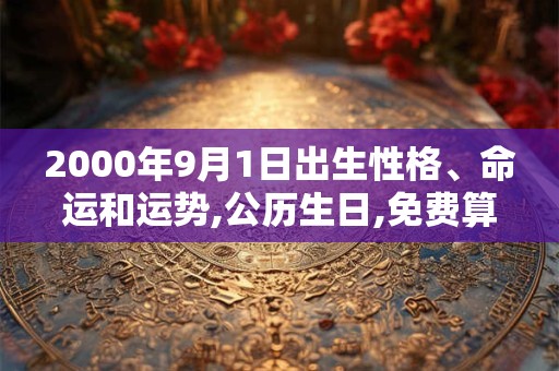 2000年9月1日出生性格、命运和运势,公历生日,免费算命