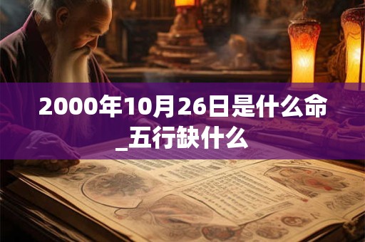 2000年10月26日是什么命_五行缺什么