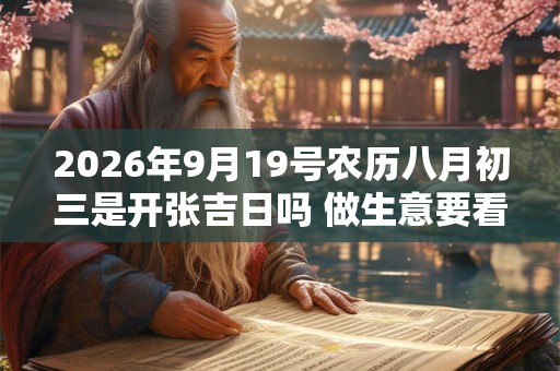 2026年9月19号农历八月初三是开张吉日吗 做生意要看八字