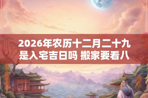 2026年农历十二月二十九是入宅吉日吗 搬家要看八字 2026年农历十二月二十九是入宅吉日吗 搬家要看八字