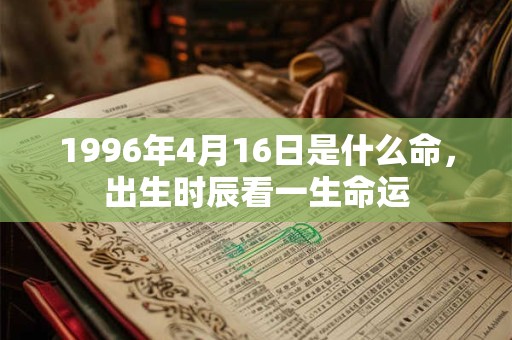 1996年4月16日是什么命,出生时辰看一生命运 1996年4月16日是什么命,出生时辰看一生命运