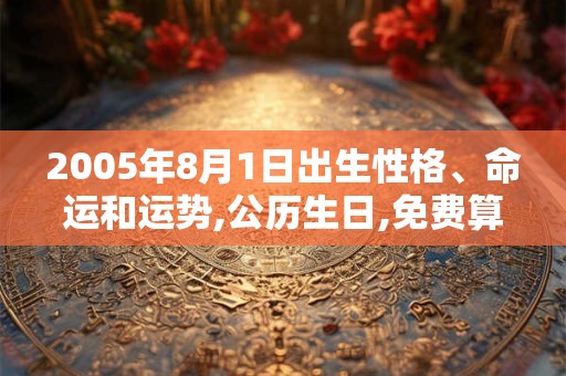 2005年8月1日出生性格、命运和运势,公历生日,免费算命